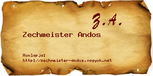 Zechmeister Andos névjegykártya